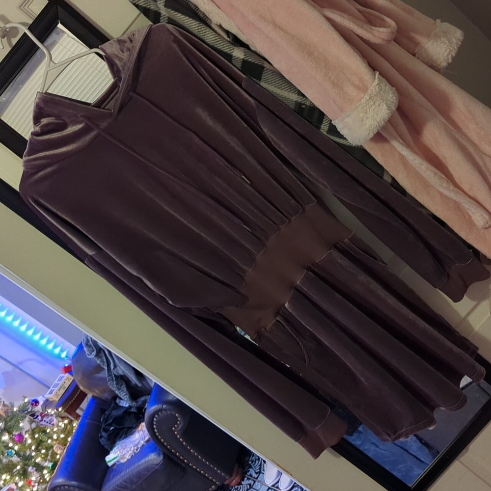 Velvet hooded dress